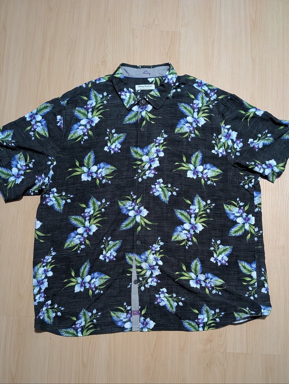 Tommy Bahama Veracruz Cay Floating Blooms Floral Shirt Men’s XXXL Black Blue